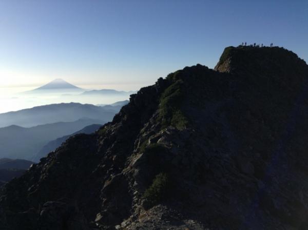 北岳山頂と富士山